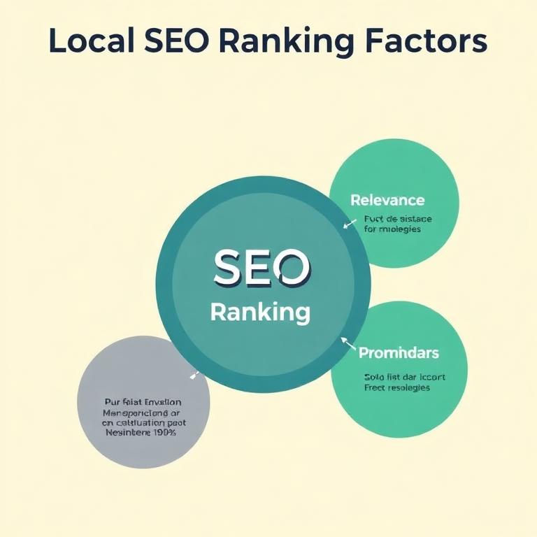 Local SEO Ranking Factors showing Relevance, Distance, Prominence, and Reviews