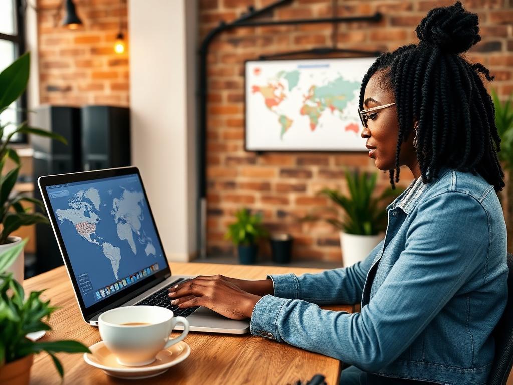 Digital marketer optimizing local geographic targeting for PPC campaigns