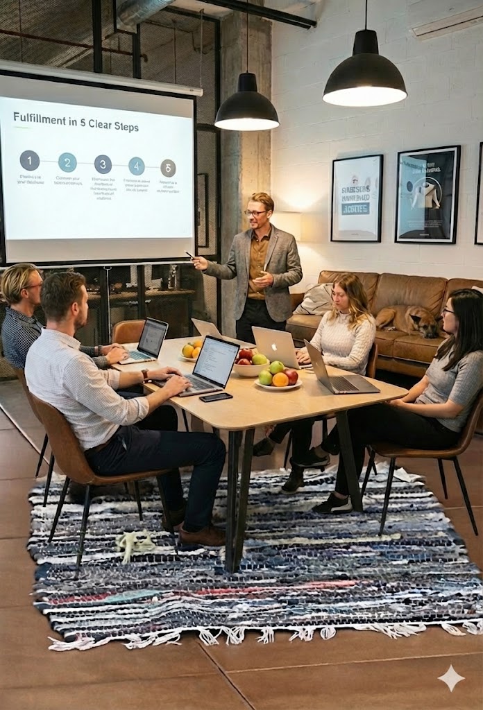 Dialed-In Web fulfillment team collaborating on white label SEO and PPC strategy