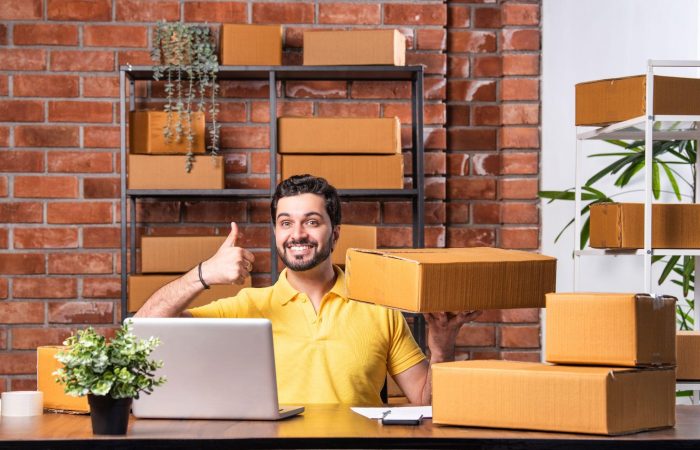 Small business owner managing moving and storage services online, using digital marketing and Dallas SEO Firm strategies to grow visibility and sales.